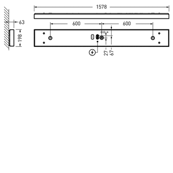 Wall and ceiling luminaire Olisq L Diffuser White ET 60W 7500lm Lambertian (L) IP40 IK02 3 SDCM 8349440 image 2