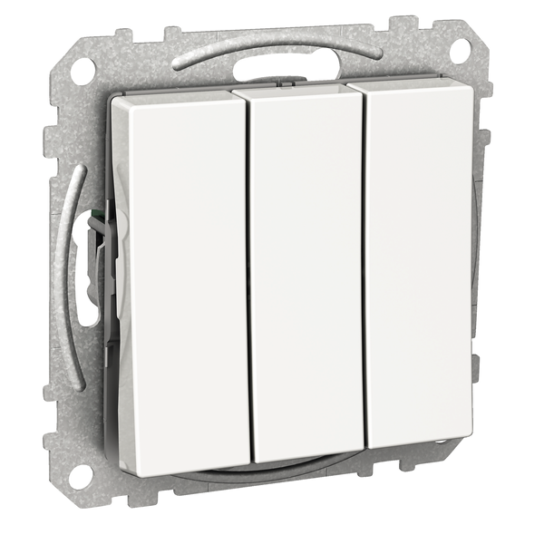 Exxact rocker switch three-circuits screwless white image 2