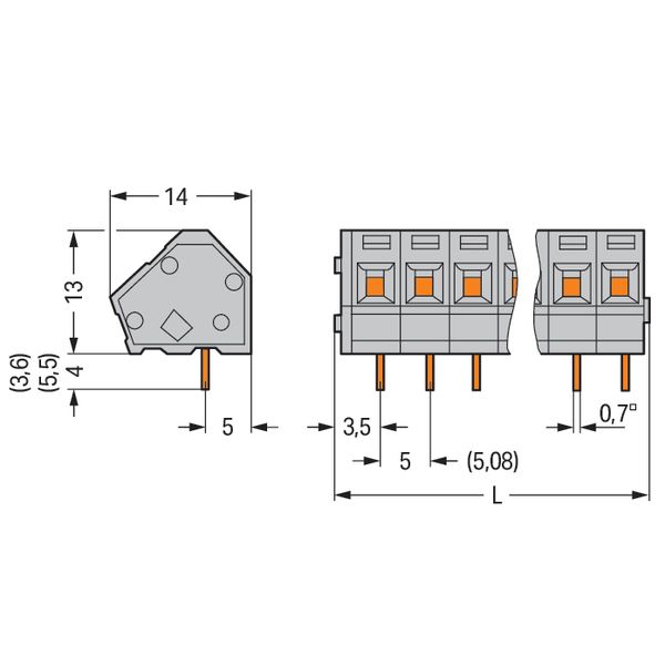 PCB terminal block 2.5 mm² Pin spacing 5/5.08 mm gray image 4