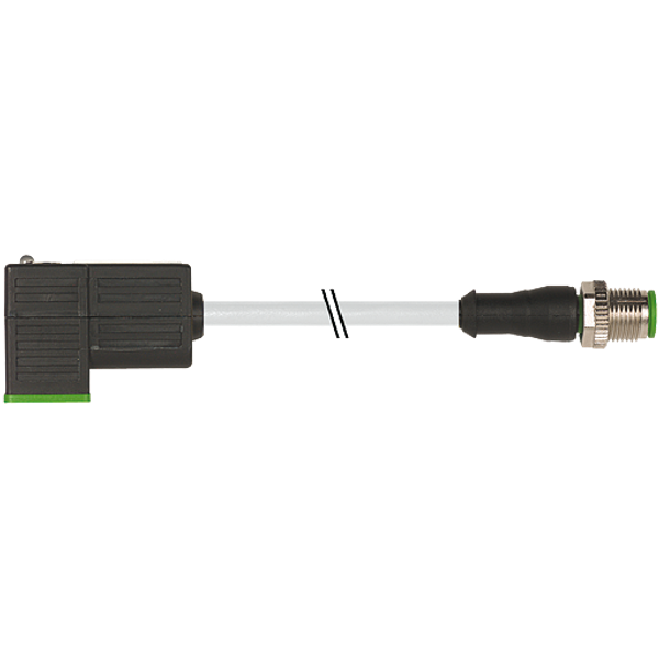 M12 male 0° A-cod./MSUD valve  CI-9.4mm PUR 3x0.75 gy+rob+drag-ch 1.5m image 1