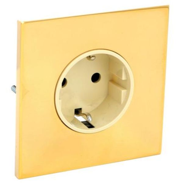 Art d'Arnould univers Epure single standard schuko power socket 2P+E 16A 250V - gold Mirror image 1