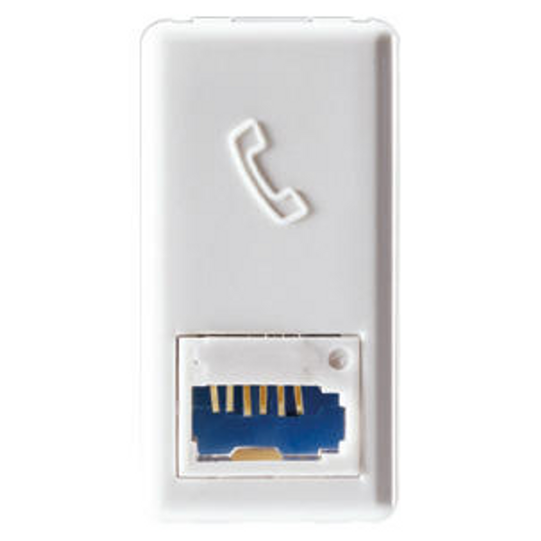 BRITISH STANDARD TELEPHONE SOCKET - 6 CONTACTS - SCREW-ON TERMINALS - 1 MODULE - SYSTEM WHITE image 1