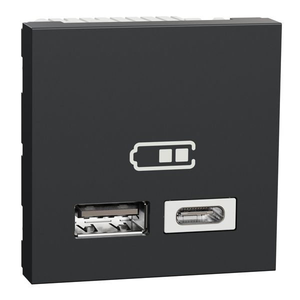 Double USB charger 2.4A type A+C image 2