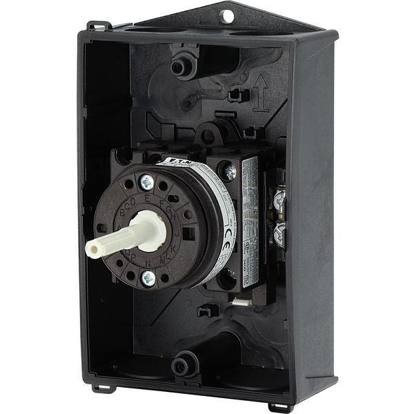 Main switch, T0, 20 A, surface mounting, 1 contact unit(s), 2 pole, STOP function, With black rotary handle and locking ring, Lockable in the 0 (Off) image 33