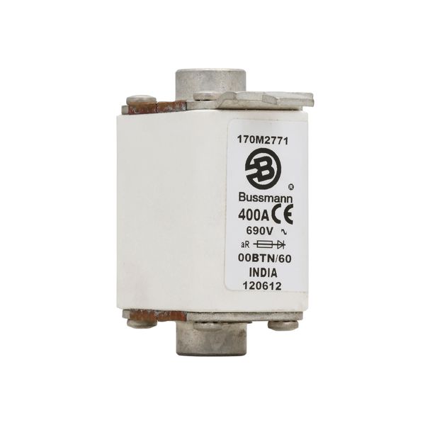 Fuse-link, high speed, 400 A, AC 690 V, size 00, 30 x 62 x 64 mm, aR, IEC, single indicator image 3