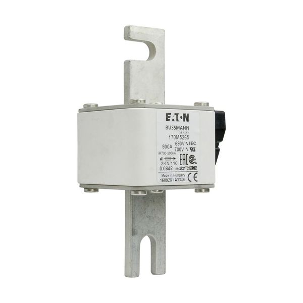 Fuse-link, high speed, 900 A, AC 690 V, DIN 2, 61 x 77 x 138 mm, aR, DIN, IEC, single indicator image 9