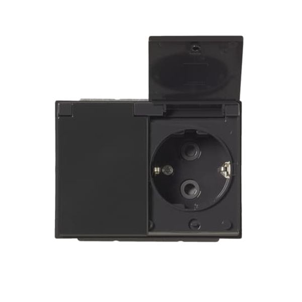 302EUCK-81 Socket outlet Protective contact (SCHUKO) with Hinged Lid Anthracite - Impressivo image 1