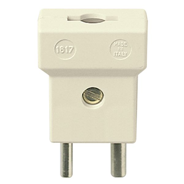 Polarized 2P 6A 24V axial plug ivory image 1