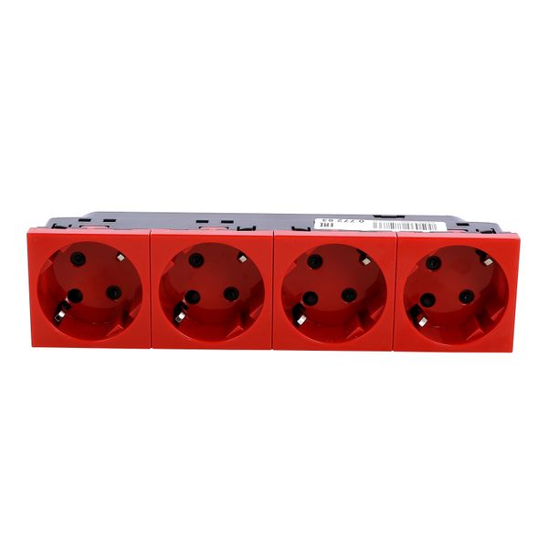 Multi-support multiple socket Mosaic - 4 x 2P+E automatic term. - tamperproof image 3