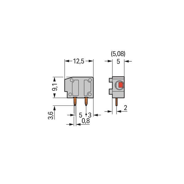 Stackable PCB terminal block 2.5 mm² Pin spacing 5/5.08 mm gray image 2