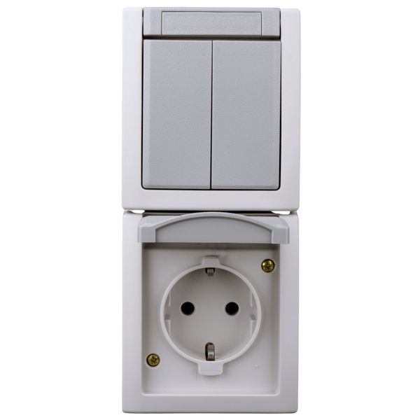 Vertical combination two-gang one-way switch socket outlet image 4