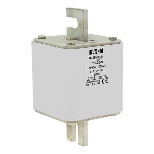 Fuse-link, high speed, 1000 A, AC 1000 V, Size 3, 76 x 90 x 141 mm, aR, DIN, IEC, visual indicator, 110 mm centres image 16