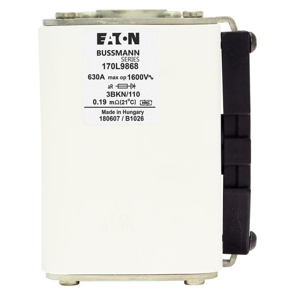 Fuse-link, high speed, 630 A, AC 1600 V, Size 3, 85 x 96 x 112 mm, aR, IEC, single indicator image 5