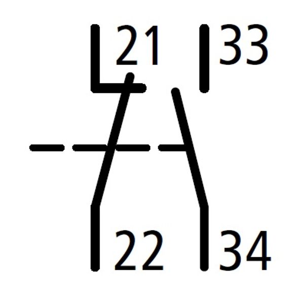 Auxiliary contact for contacter size 0-1, 1 NO 1 NC image 2