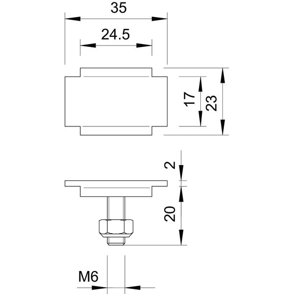 KS 23 35 FT Hold-down clamp for C-mesh cable tray M6x20 image 2