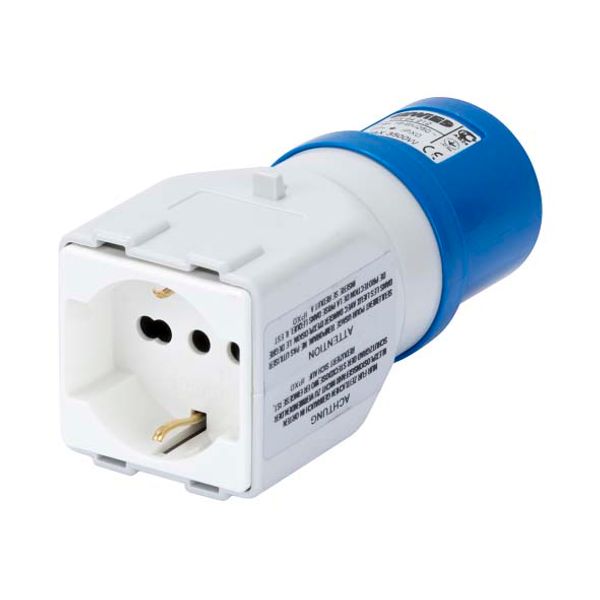 SYSTEM ADAPTOR - FROM INDUSTRIAL TO DOMESTIC IP44 - SOCKET-OUTLET 2P+E 16A 230V ac 50/60HZ - 1 PLUG 2P+E 10/16A DUAL AMP (P30/P17) image 2