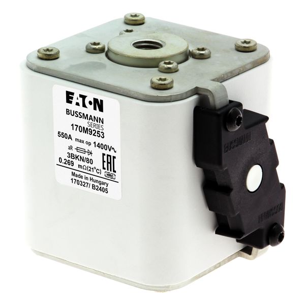 Fuse-link, high speed, 550 A, AC 1400 V, size 3, aR, IEC, with indicator image 6