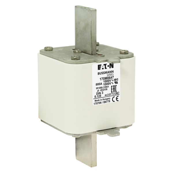 Fuse-link, high speed, 800 A, AC 1000 V, DIN 3, 90 x 75 x 150 mm, aR, DIN, IEC, single indicator image 18