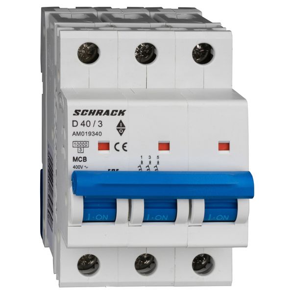 Miniature Circuit Breaker (MCB) AMPARO 10kA, D 40A, 3-pole image 1