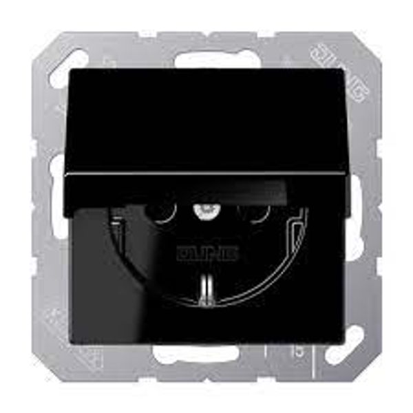 SCHUKO® socket with hinged lid A1521KIKLSW image 1