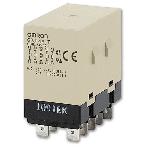 Power relay, 4PST-NO, quick connect terminals, 25 A (NO), KEM A, 24 VD image 3