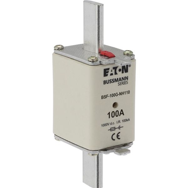 Fuse-link, high speed, 100 A, DC 1000 V, NH1, 40 x 53 x 135 mm, gBat, IEC, blade connection image 2