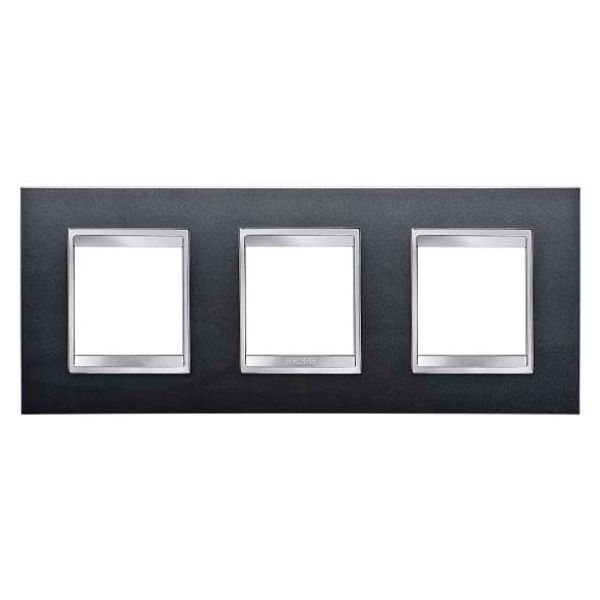 LUX INTERNATIONAL PLATE - IN PAINTED TECHNOPOLYMER - 2+2+2 MODULES HORIZONTAL - SLATE - CHORUSMART image 2