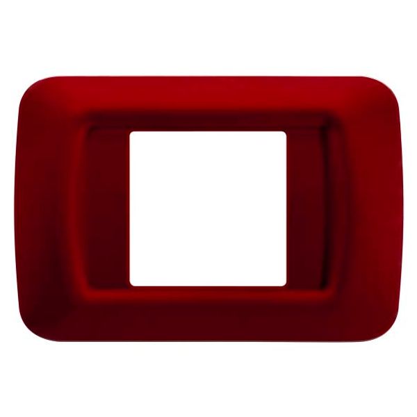 TOP SYSTEM PLATE - IN TECHNOPOLYMER GLOSS FINISHING - 2 GANG - CLASSIC BURGUNDY - SYSTEM image 2
