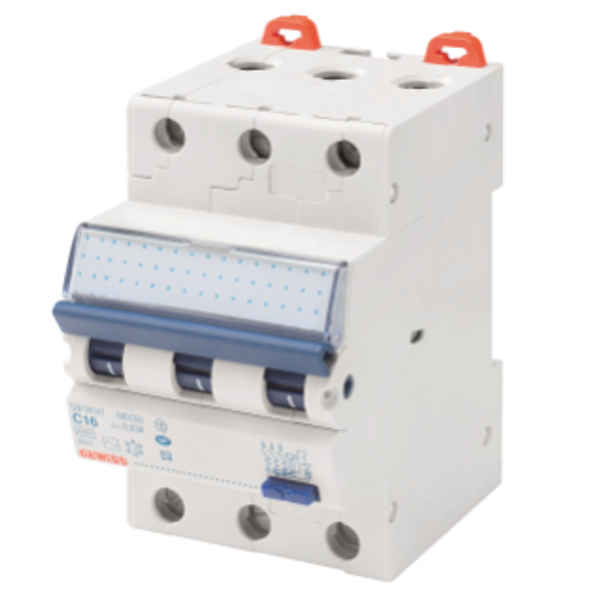 COMPACT RESIDUAL CURRENT CIRCUIT BREAKER WITH OVERCURRENT PROTECTION - MDC 60 - 3P CURVE C 13A TYPE AC Idn=0,03A - 3 MODULES image 1