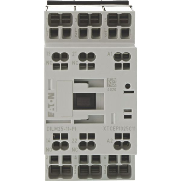 Contactor, 3 pole, 380 V 400 V 11 kW, 1 N/O, 1 NC, 110 V 50 Hz, 120 V 60 Hz, AC operation, Push in terminals image 13