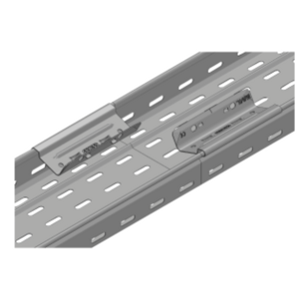 CABLE TRAY WITH TRANSVERSE RIBBING IN GALVANISED STEEL - BRN50 - PREASSEMBLED - WIDTH 395MM - FINISHING Z275 image 1