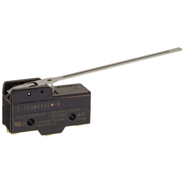 General purpose basic switch, long hinge lever, SPDT, 15 A, drip proof image 2