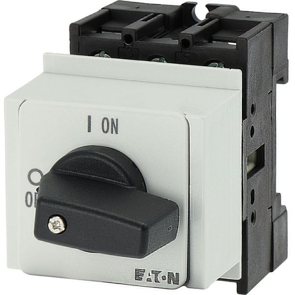 On-Off switch, P1, 32 A, service distribution board mounting, 3 pole + N, with black thumb grip and front plate image 6