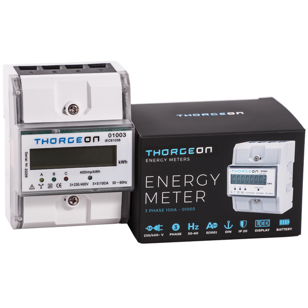 3-Phase DIN Energy Meter 100A THORGEON image 1