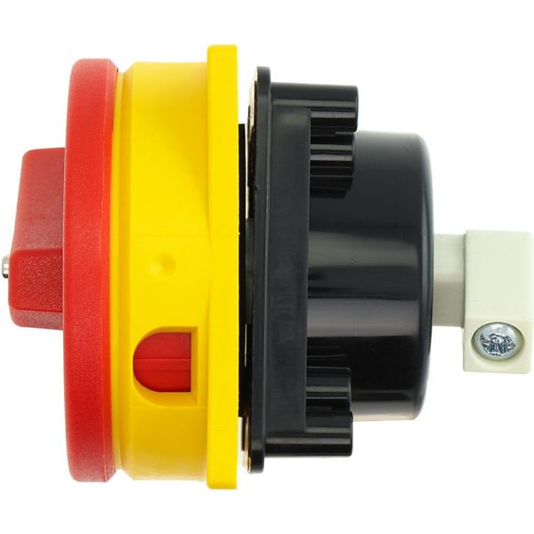 Main switch, P1, 32 A, rear mounting, 3 pole, Emergency switching off function, With red rotary handle and yellow locking ring, Lockable in the 0 (Off image 27