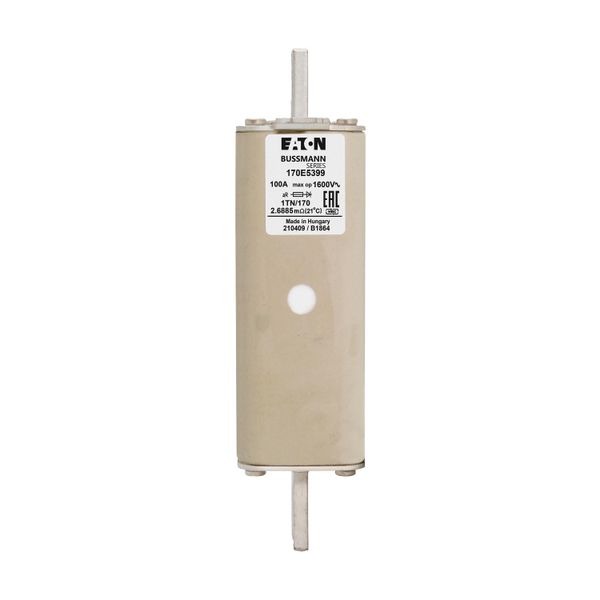 Fuse-link, high speed, 100 A, AC 1600 V, special DIN 1, aR, DIN, IEC, with indicator image 4