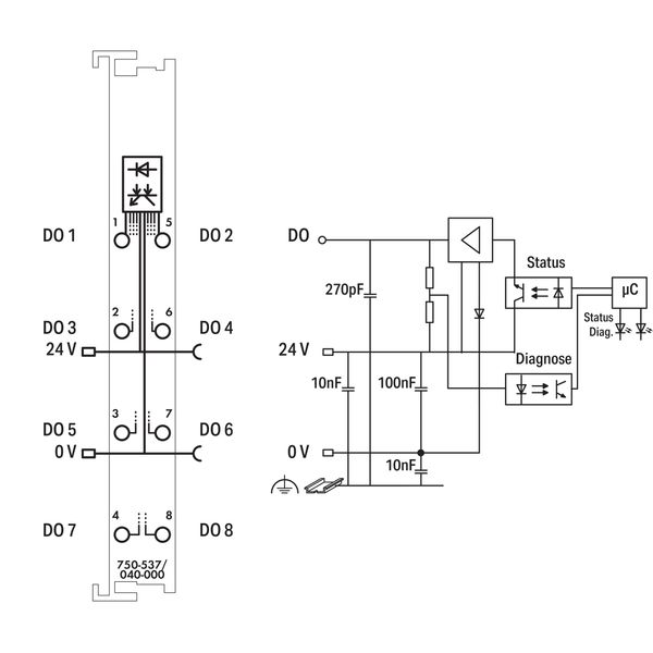 8-channel digital output 24 VDC 0.5 A dark gray image 5