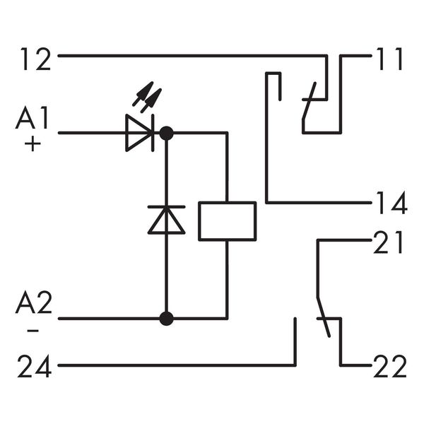 Relay module Nominal input voltage: 24 VDC 2 changeover contacts gray image 5