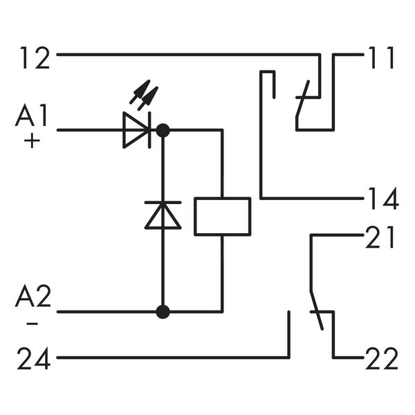 Relay module Nominal input voltage: 220 VDC 2 changeover contacts gray image 5