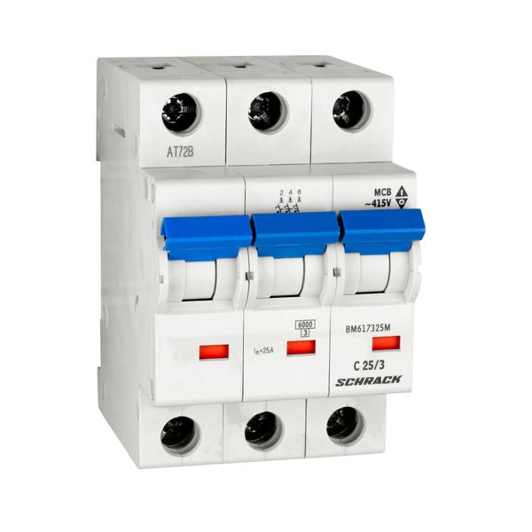 Miniature Circuit Breaker (MCB) C, 25A, 3-pole, 40ø C, 6KA image 1