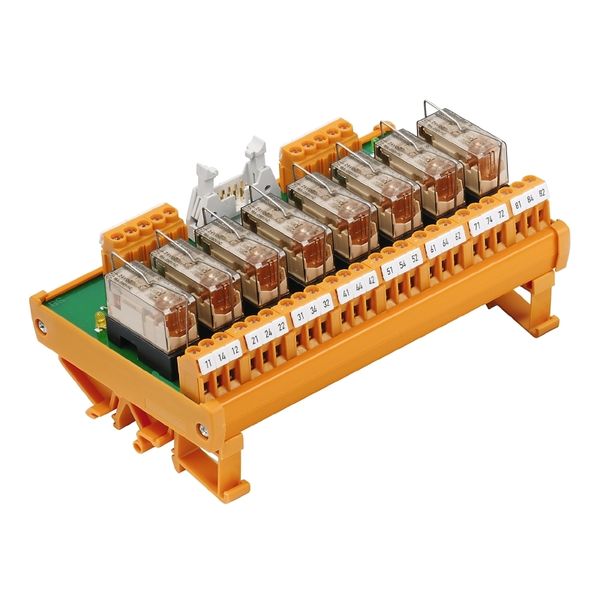 Relay module, 8-channel, joint base +, 24 V DC, LED yellow, Free-wheel image 1