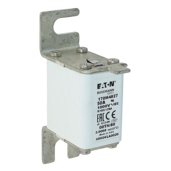 Fuse-link, high speed, 32 A, AC 1000 V, size 00, 30 x 47 x 98 mm, aR, DIN, IEC, type T indicator image 38