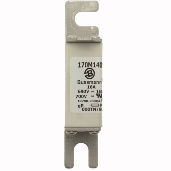 Fuse-link, high speed, 16 A, AC 690 V, DIN 000, 21 x 40 x 100 mm, gR, DIN, IEC, type T indicator image 2