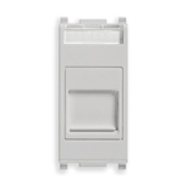 RJ45 Cat6 UTP outlet+cover Silver image 1