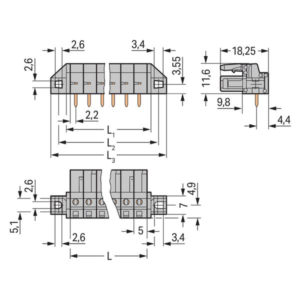 THT female header angled Pin spacing 5 mm gray image 4