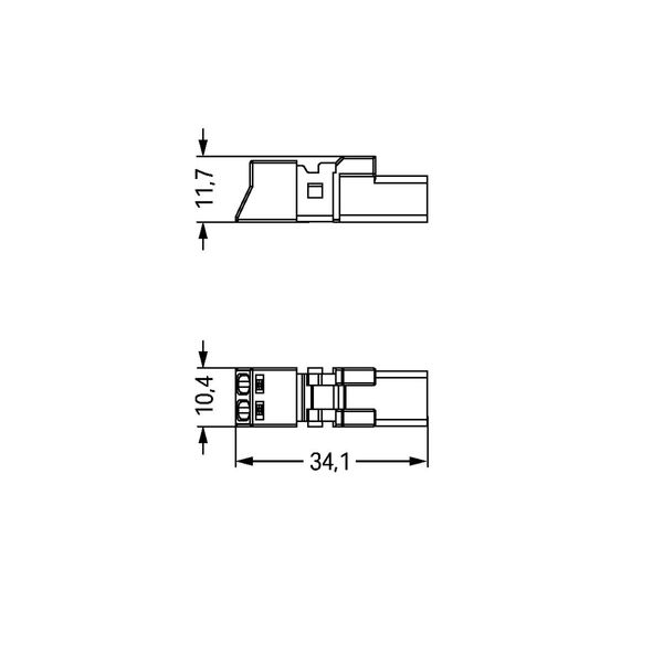 Plug 2-pole Cod. I blue image 3