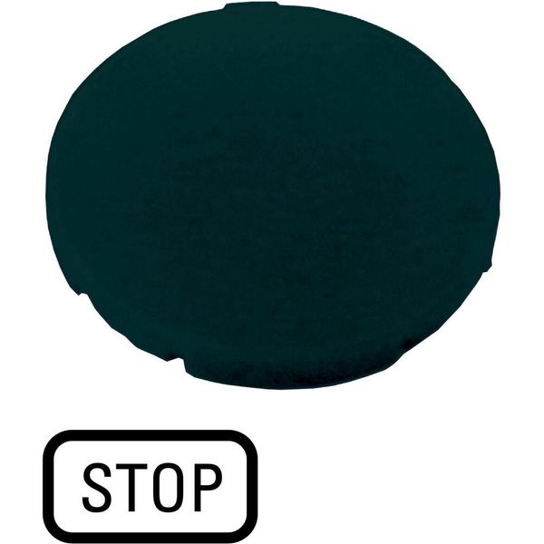 Button plate, flat black, STOP image 5