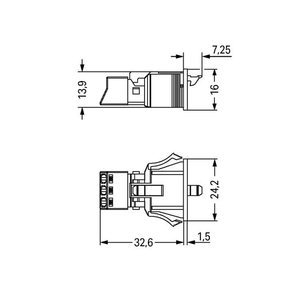 Snap-in socket 3-pole Cod. A black image 5