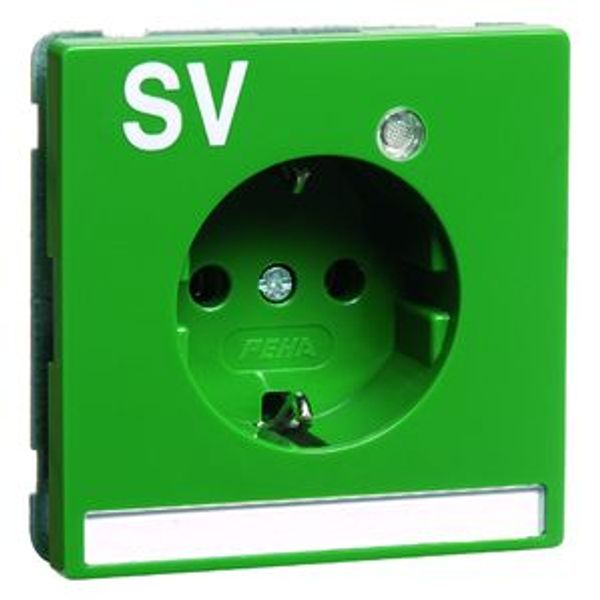 Steckdose SCHUKO, grün SVBeschriftungsfeld, LED image 1