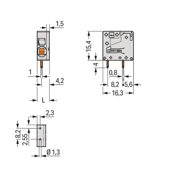 PCB terminal block 4 mm² Pin spacing 5 mm gray image 5